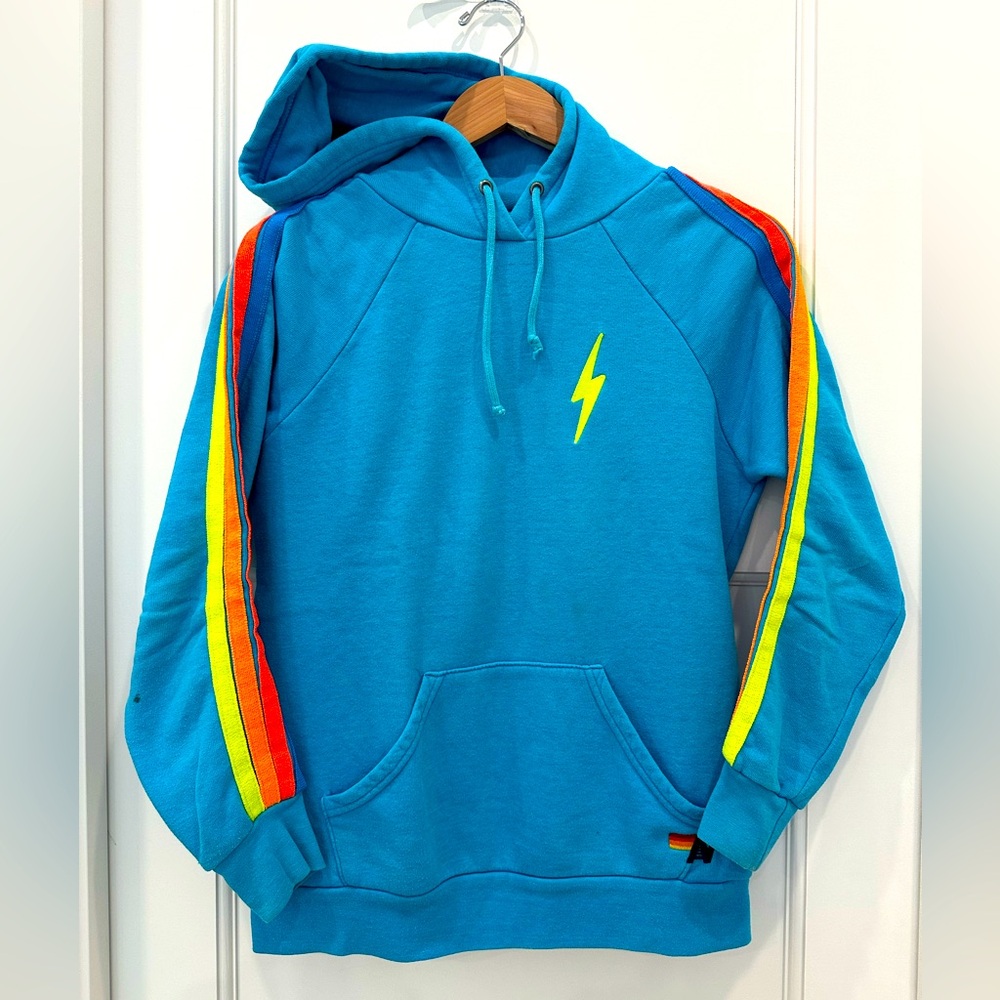 Aviator Nation Blue Lightning Bolt hoodie Sweater size S